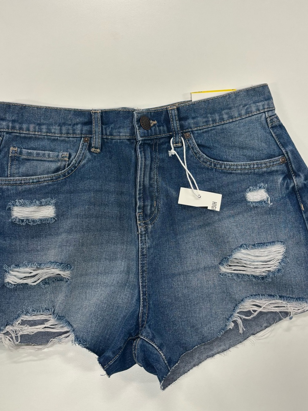 NEW refuge Distressed Mid-Blue Denim Shorts